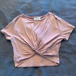 Cropped modal top in dusty rose. Worn 4x
